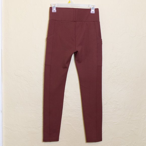 NWT Lou and Grey Pocket Ponte Leggings Muted Burgundy Wine Color Small - Picture 5 of 6